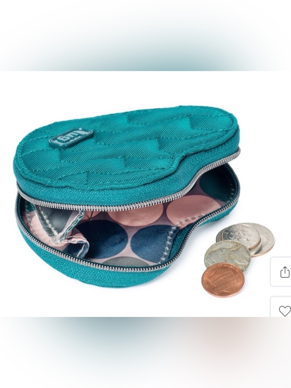 Lug Heart Pouch NWT Bright Teal